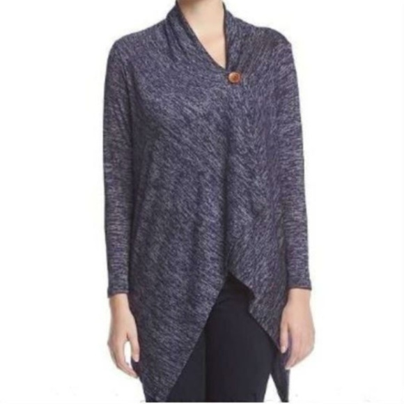 Bobeau Sweaters - ☆☆SOLD☆☆ Bobeau Heathered Blue One-Button Cardigan